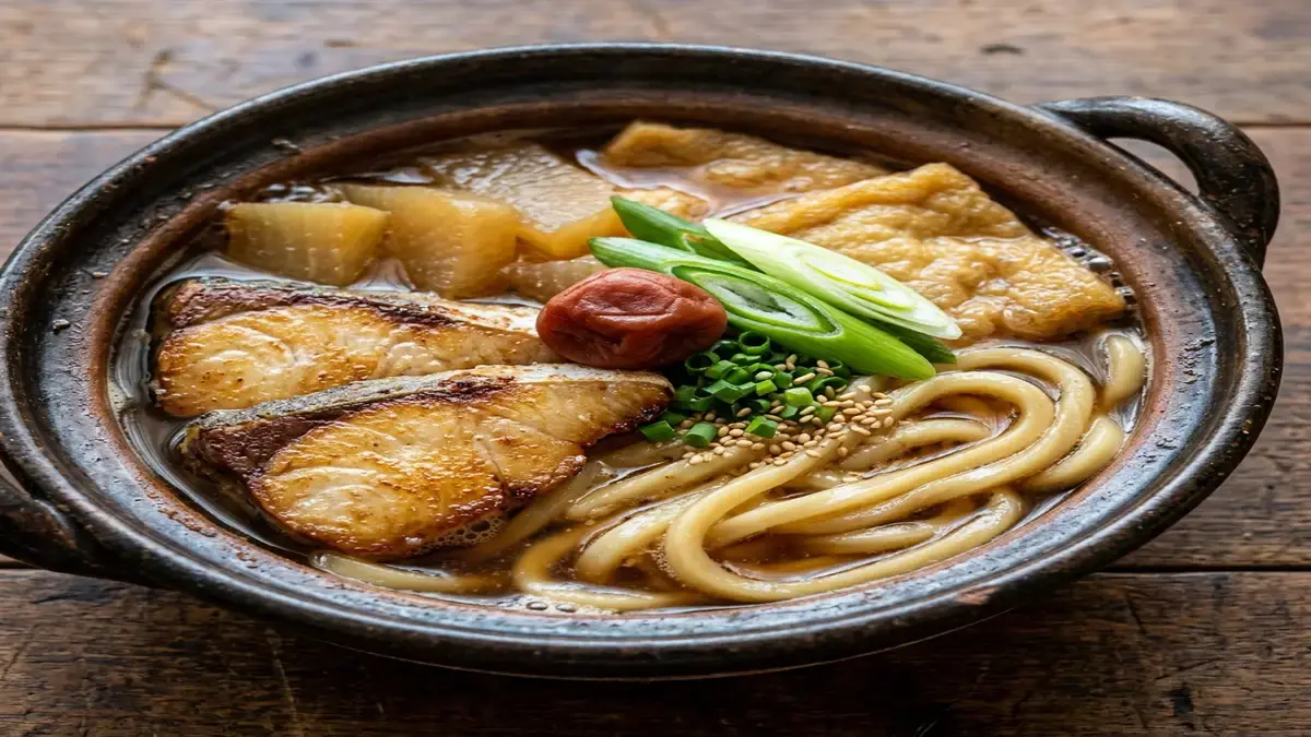 ぶりの鍋焼きうどん