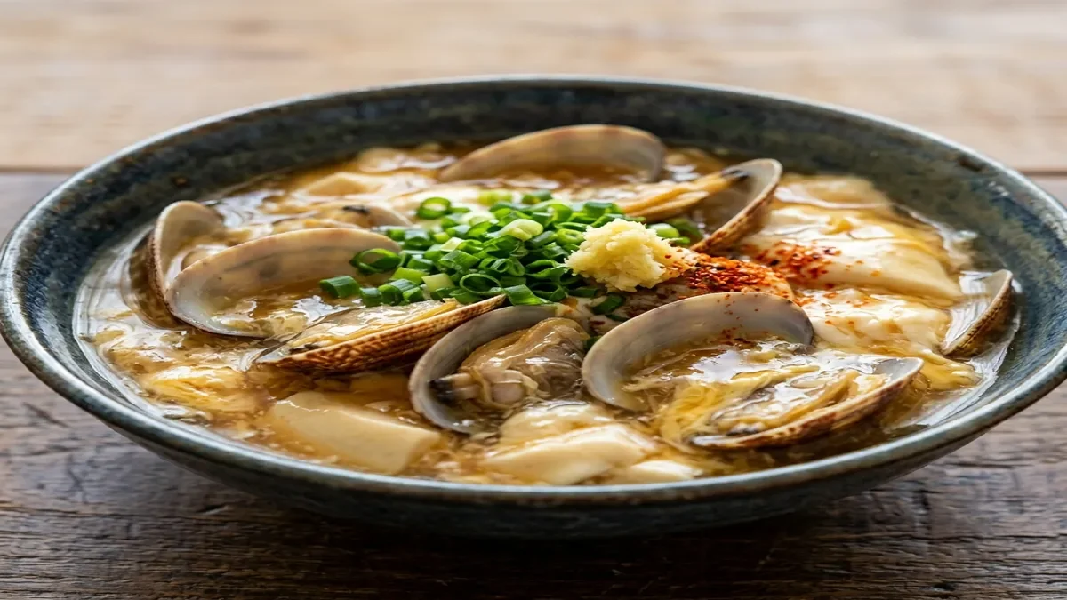 あさりと豆腐の卵とじあん