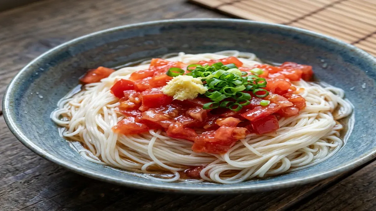 刻みトマトのそうめん
