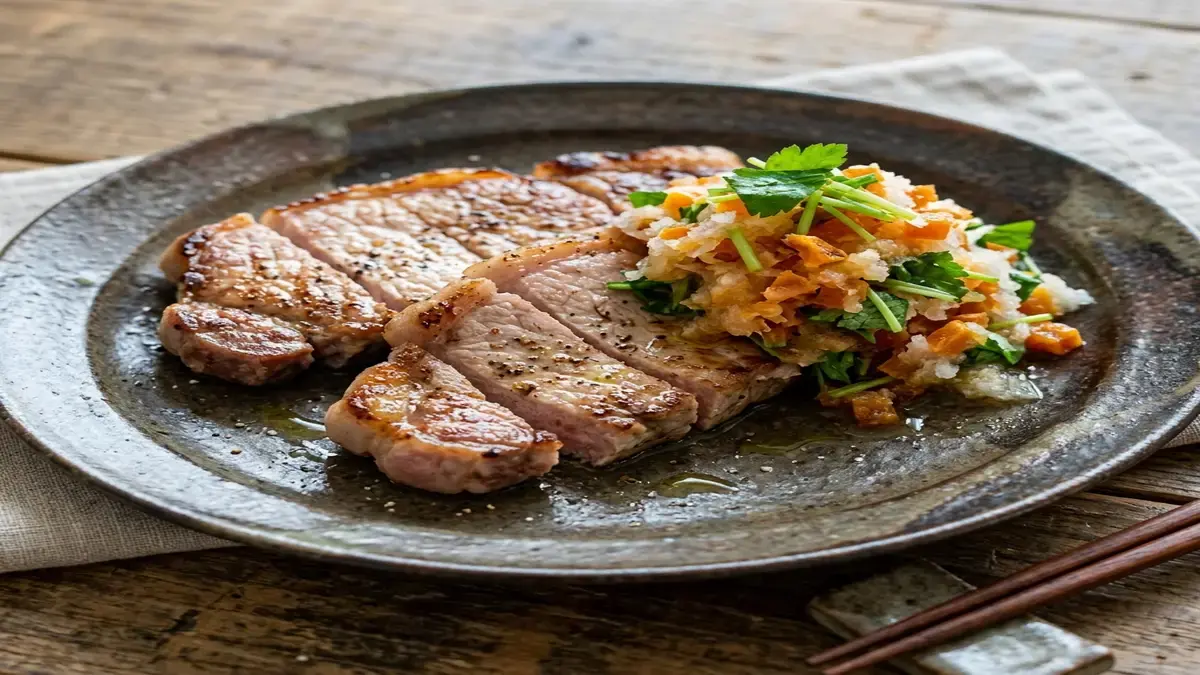 豚肉の柿おろし添え