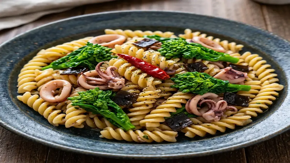 いかと昆布のショートパスタ