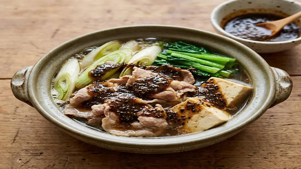 豚肉とねぎの小鍋仕立て 濃厚みそだれ添え
