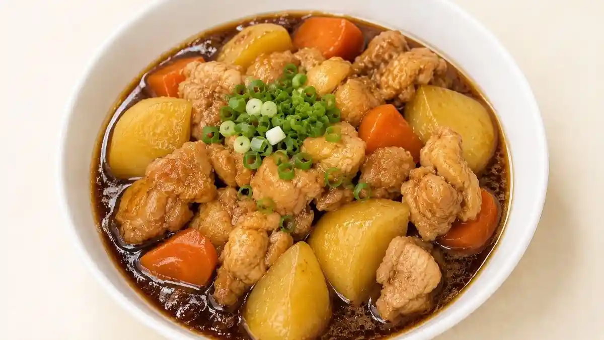 鶏とじゃがいもの甘辛うま煮