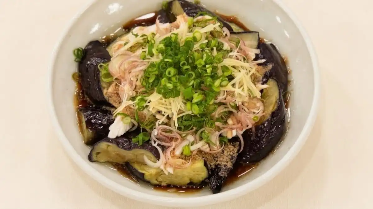 鶏ささ身となすのたたき風