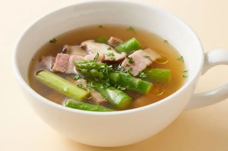 【きょうの料理】アスパラとベーコンのスープのレシピ 黄川田としえさんアオアシ連動企画