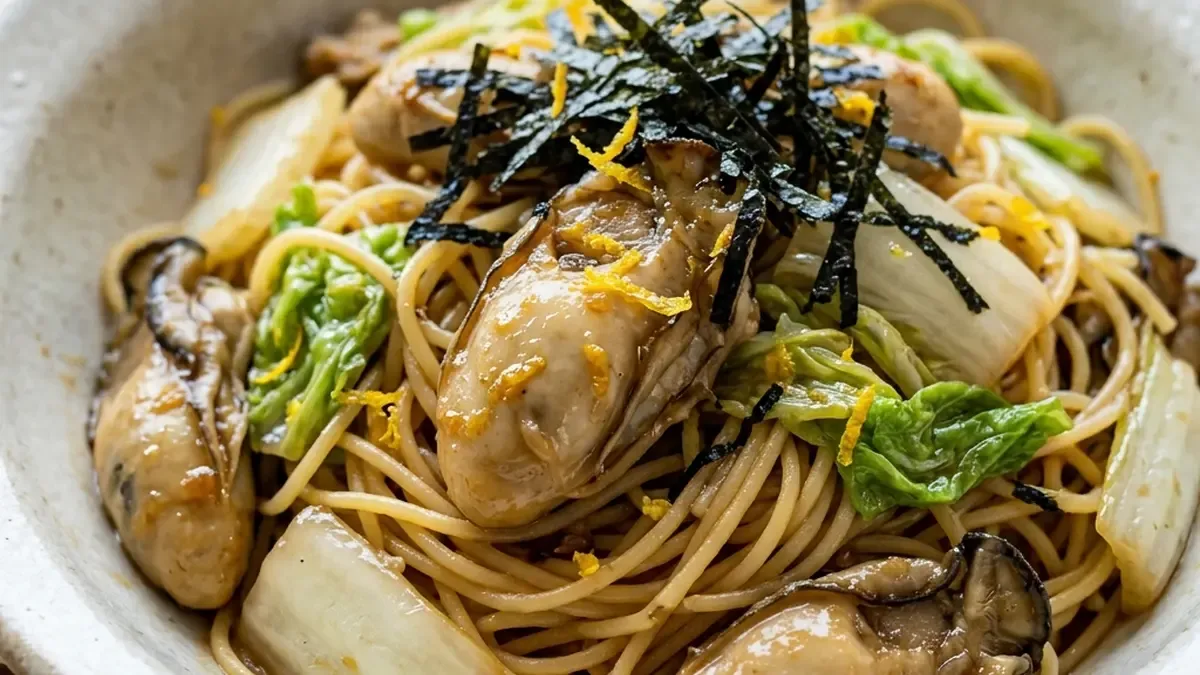 白菜とかきの特級特急パスタ