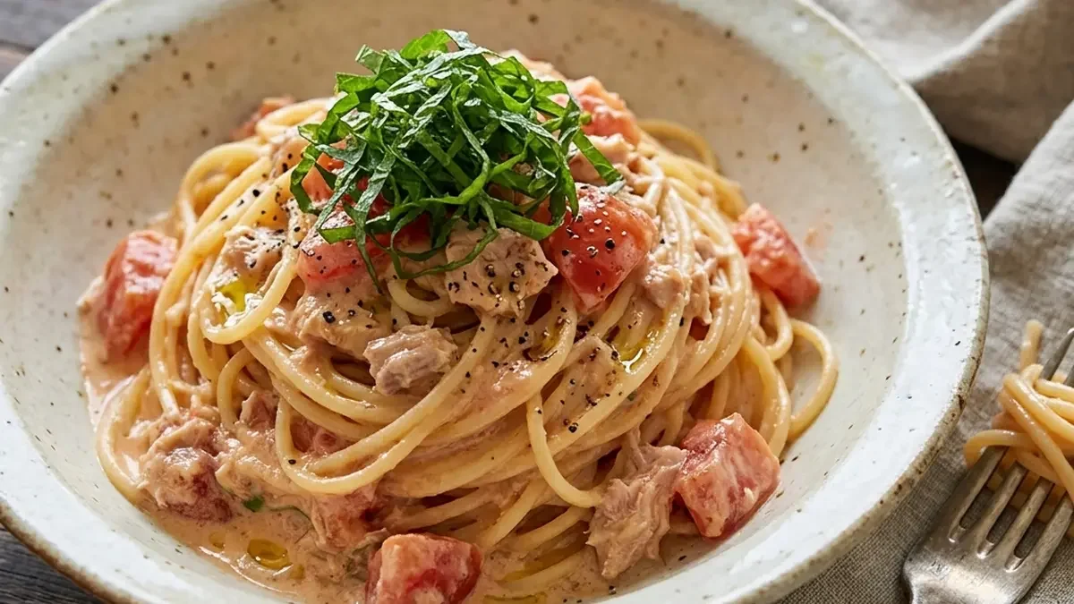 冷製トマトマヨクリームパスタ