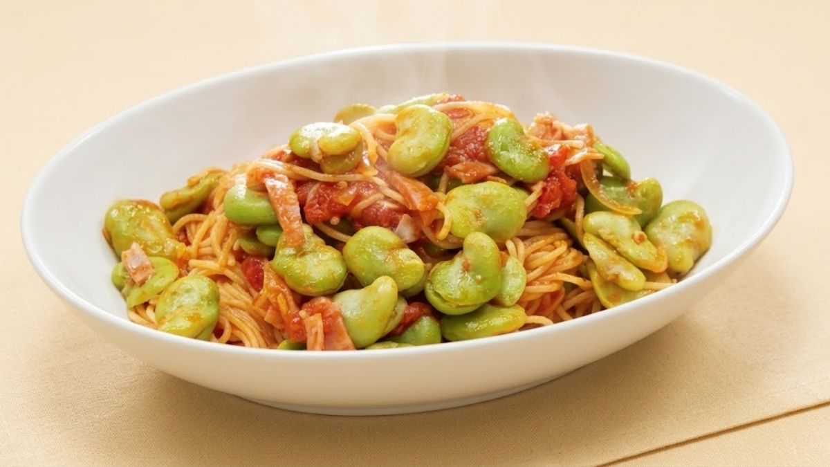 そら豆のトマトパスタ
