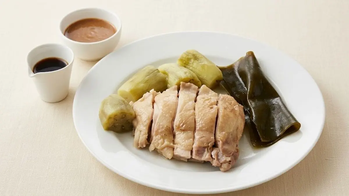 鶏肉となすの昆布蒸し