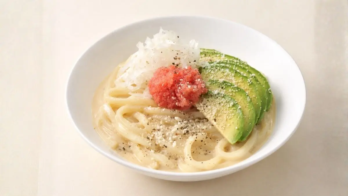 アボカド明太カルボうどん