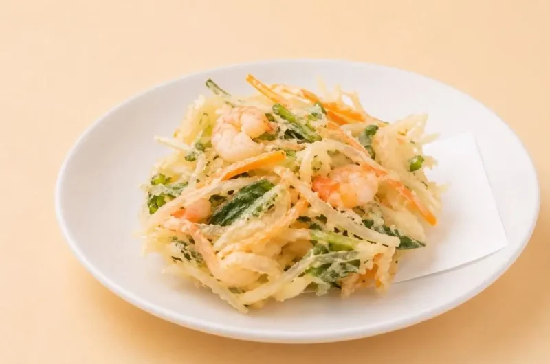 【きょうの料理】えびと野菜のかき揚げのレシピ 野本やすゆきさんのマネしたくなるプロの技