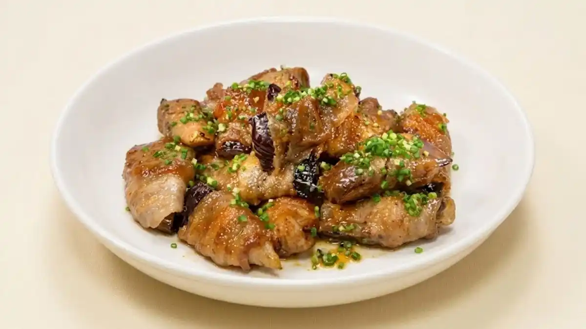 なすの豚肉巻き照り焼き