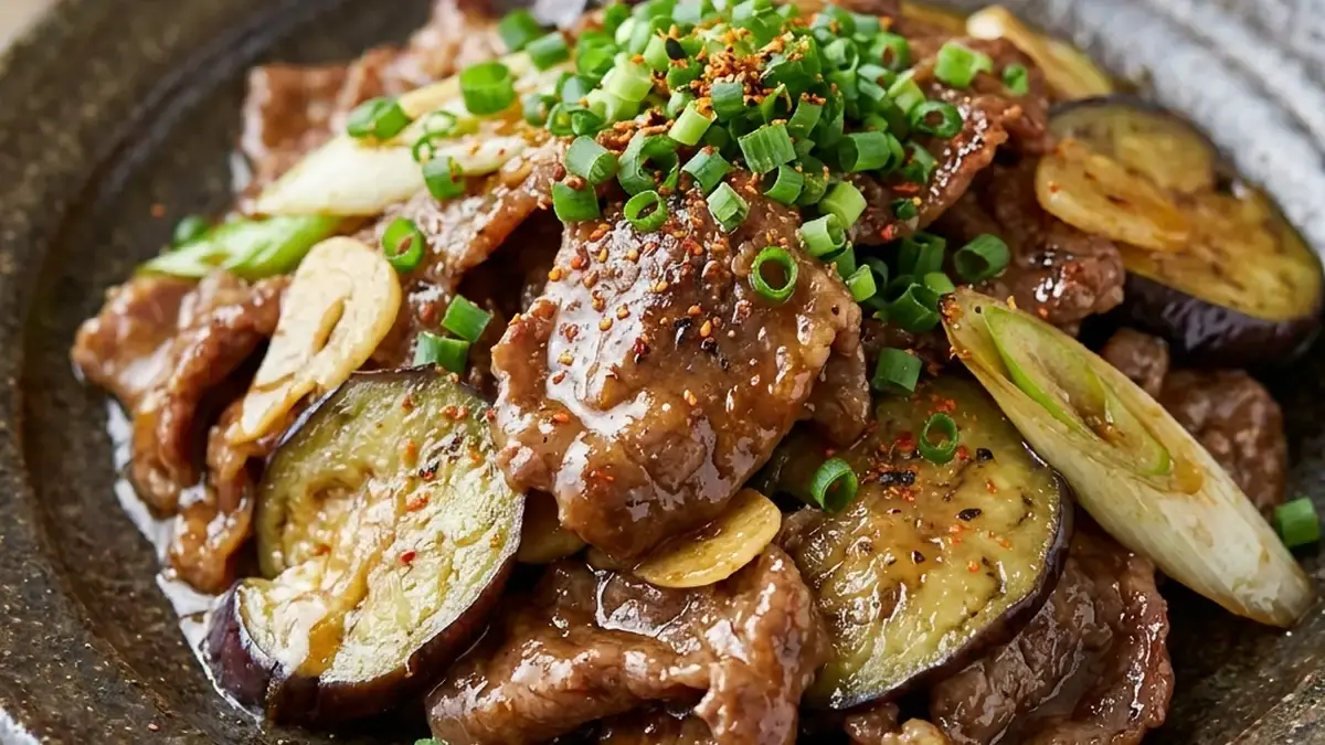 牛肉となすのみそ炒め