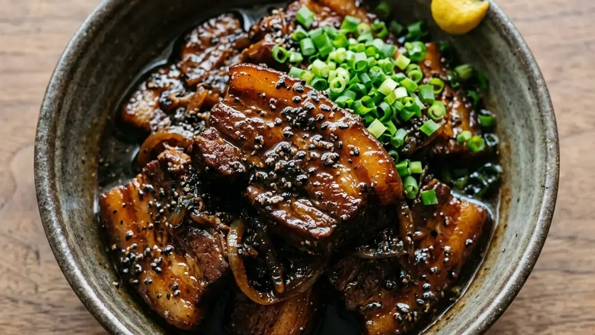 豚バラ肉の黒ごま煮