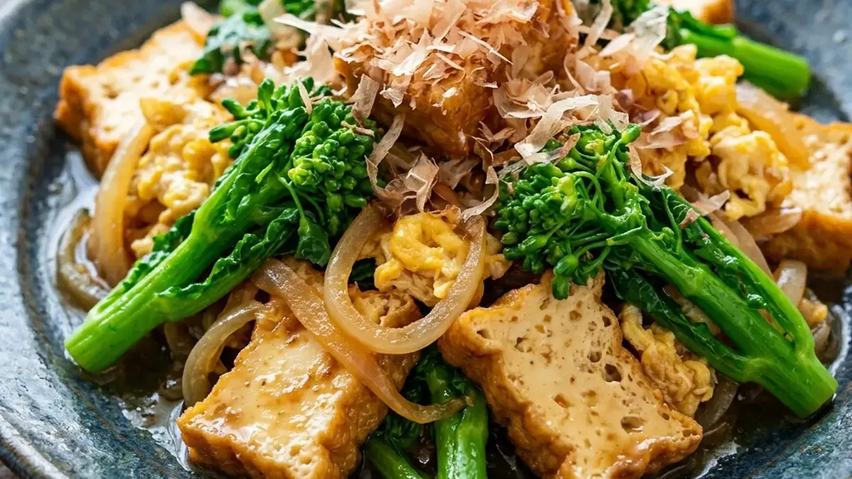 菜の花と厚揚げの炒め物