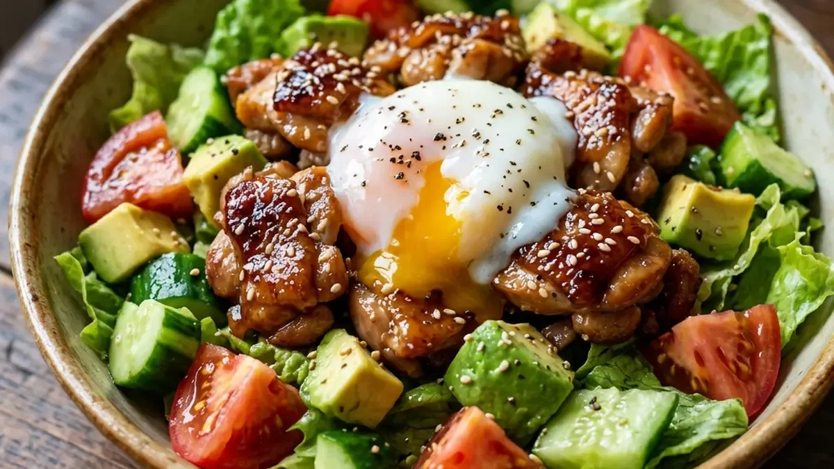 にんにく照り焼きと夏野菜のサラダ仕立て
