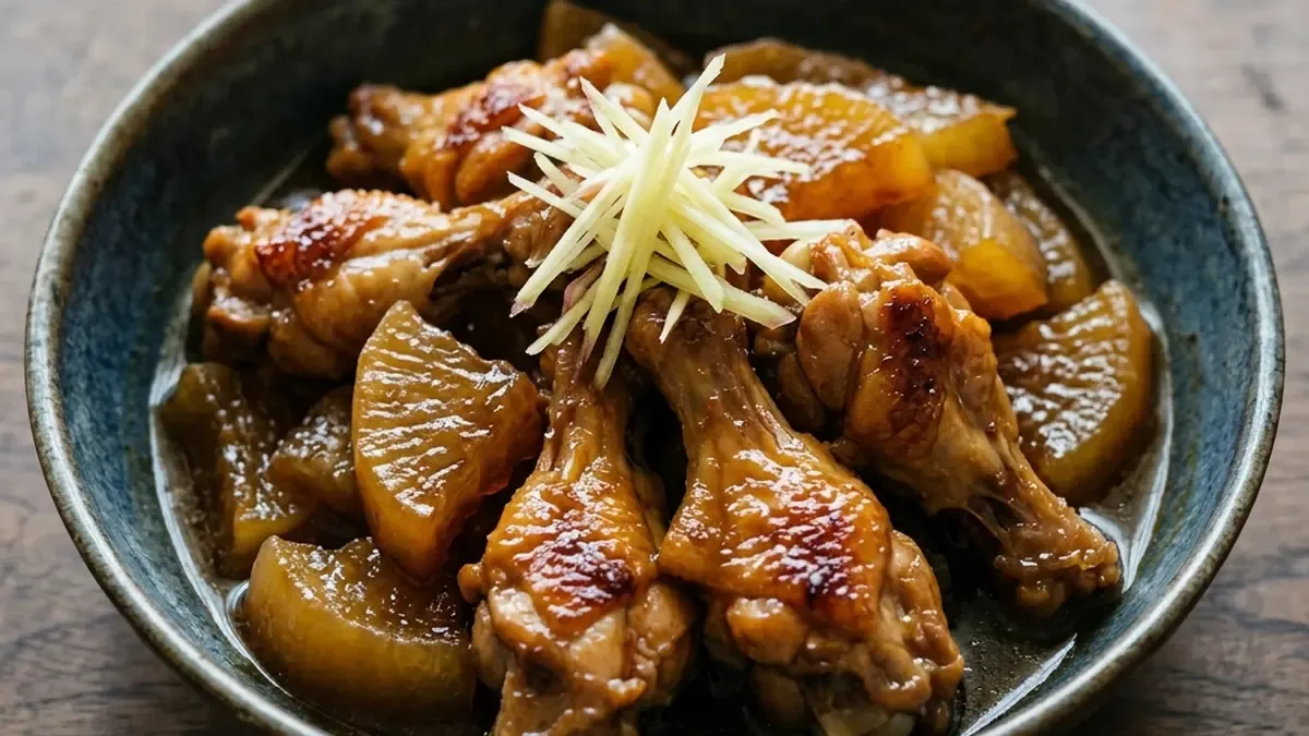 とうがんと鶏手羽元のしょうゆ煮