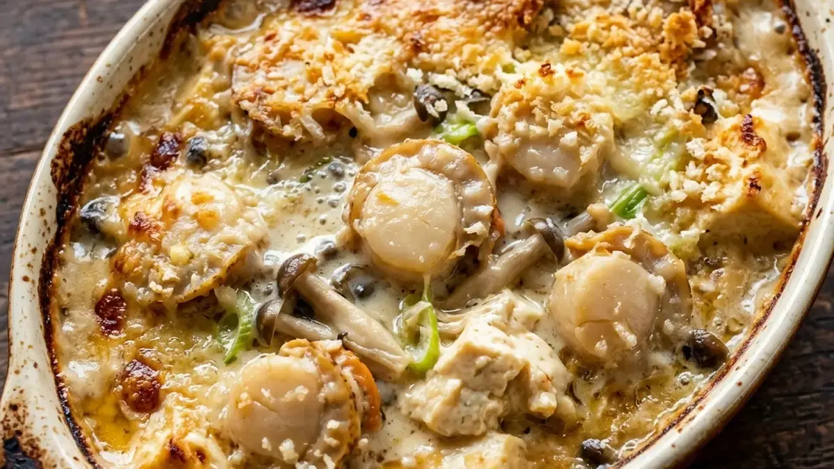 帆立てと豆腐のグラタン風