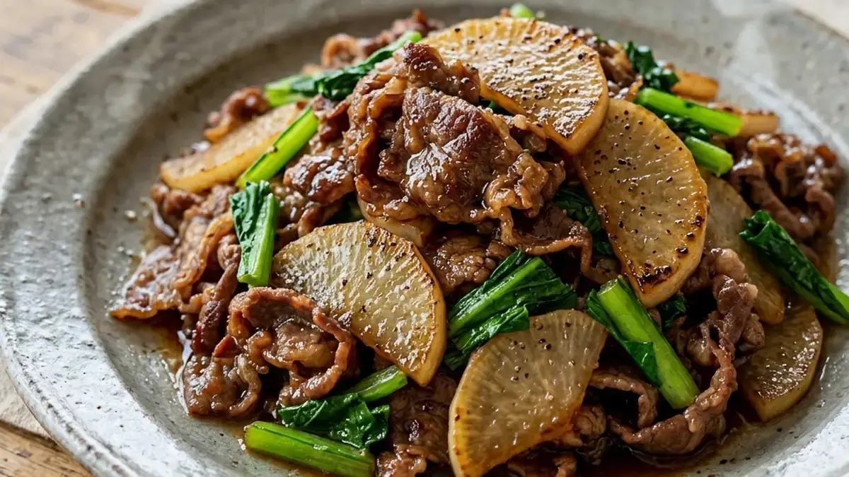 大根と牛肉の炒め物
