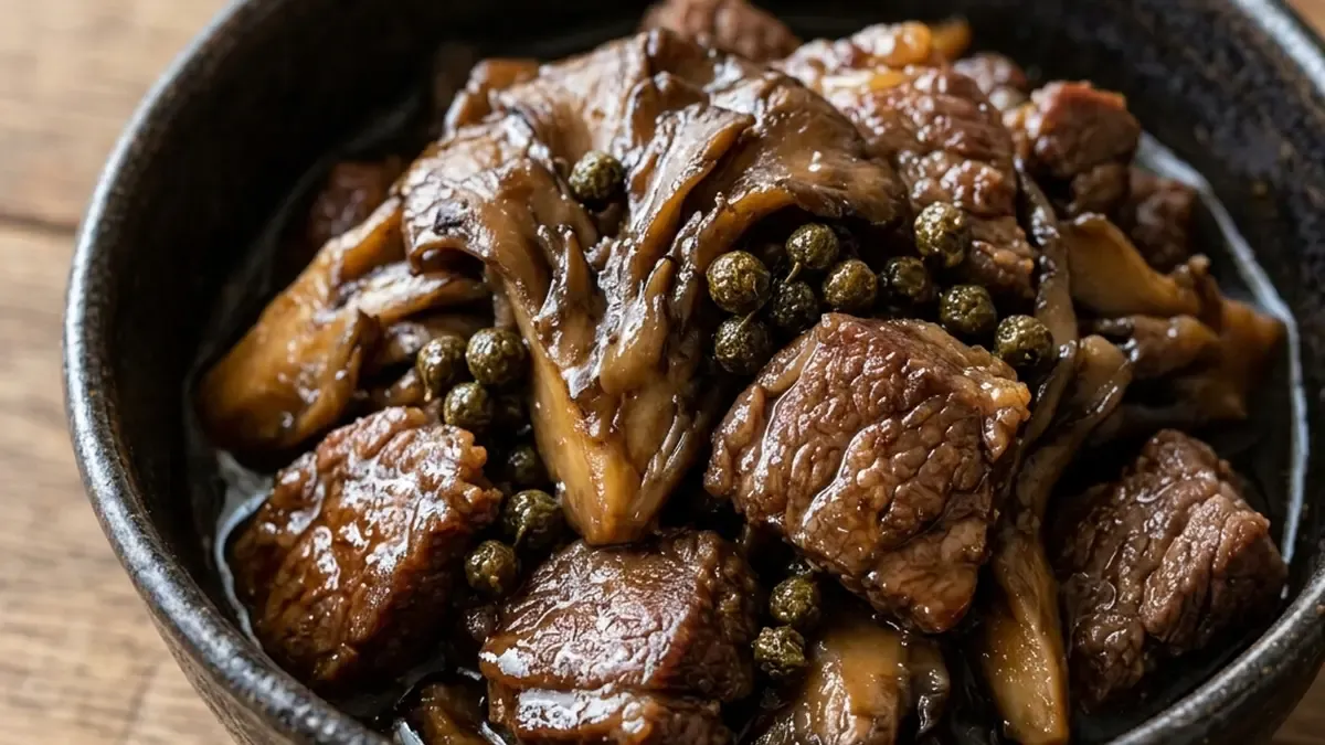 まいたけと牛肉のしょうゆ煮