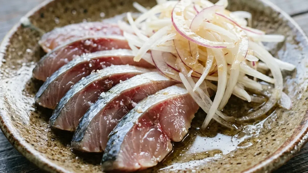 あじとたまねぎの三杯酢