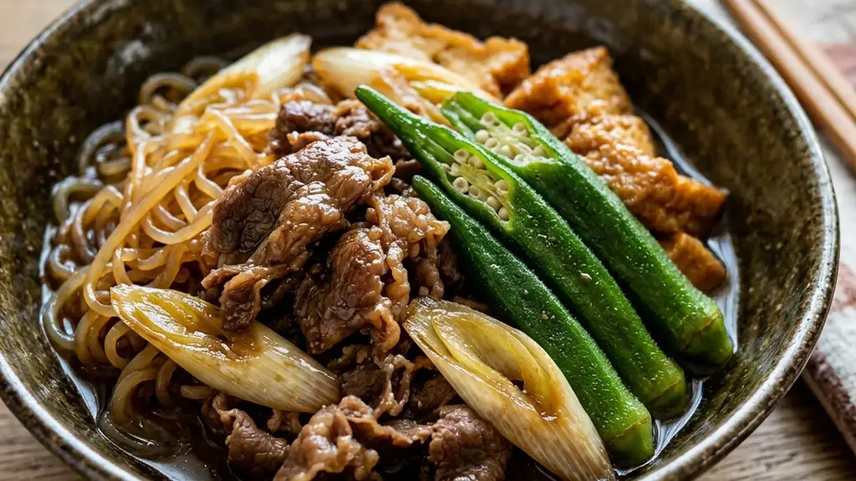 オクラと牛肉のすき煮