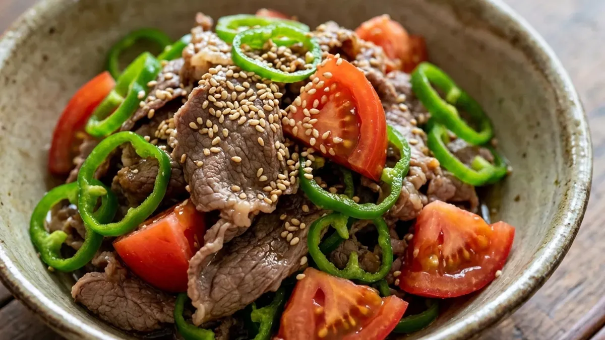牛肉の夏野菜あえ