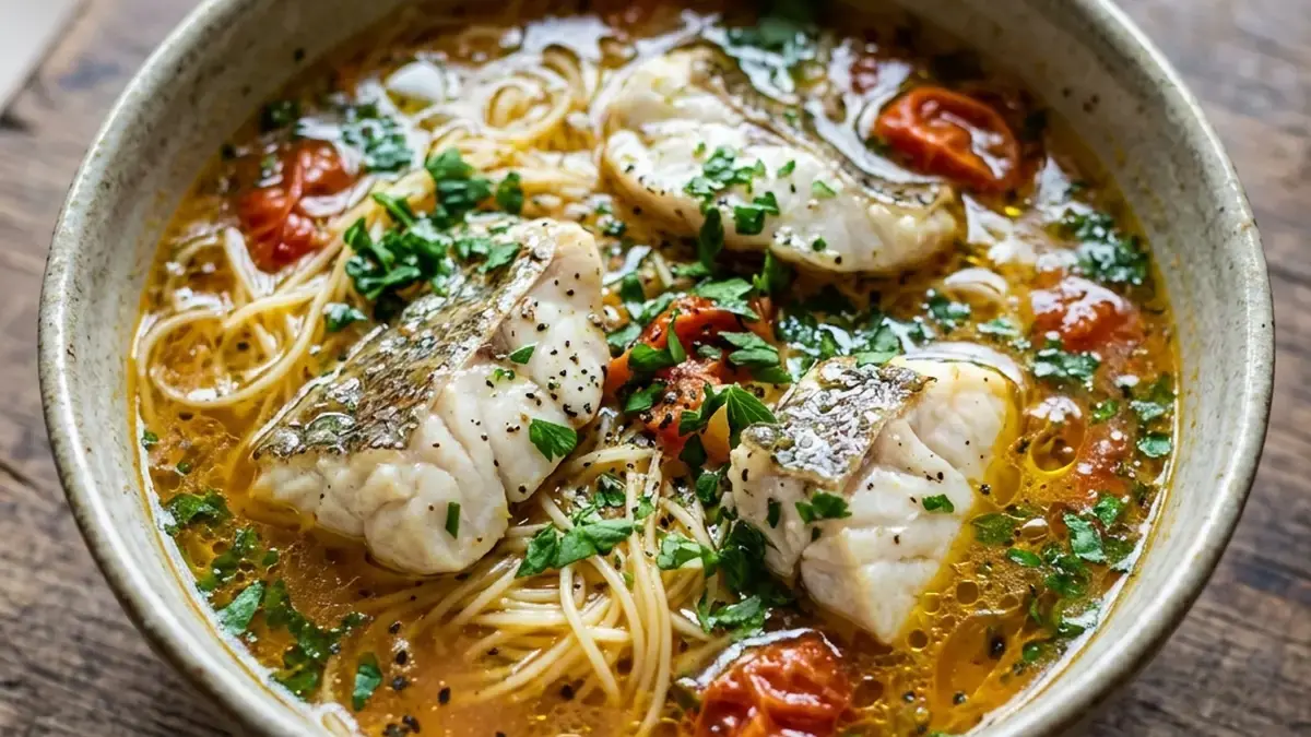 イタリア風たいのスープパスタ