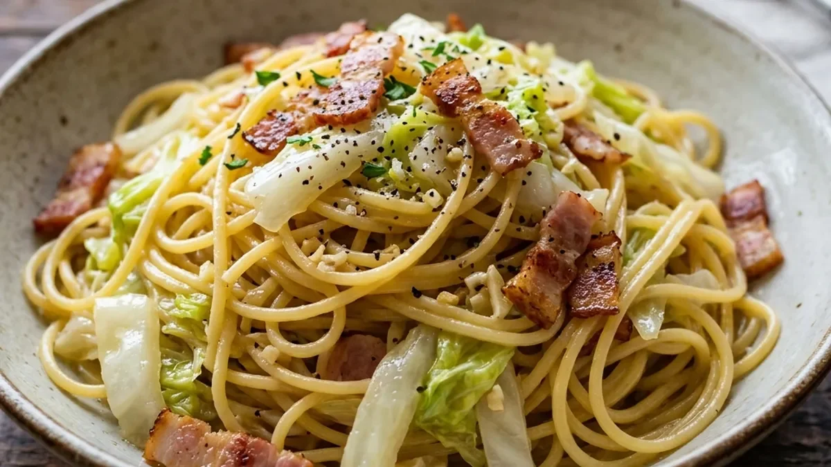 白菜とベーコンのスパゲッティ
