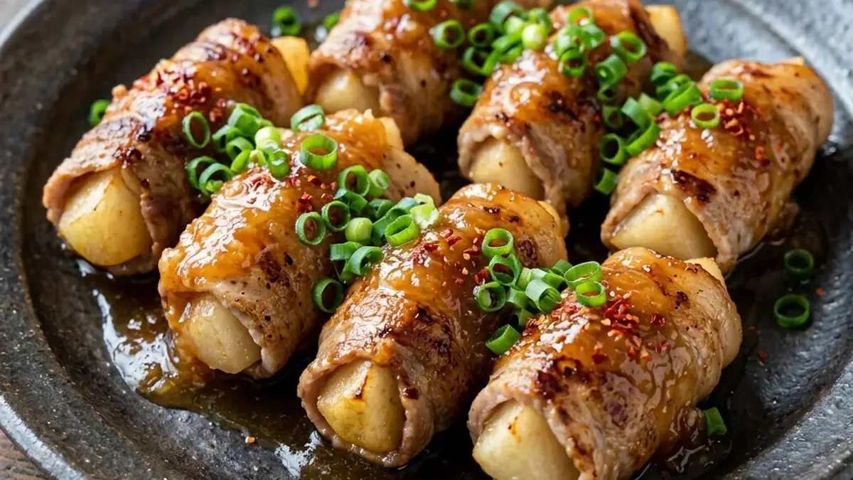 梨の肉巻き　梨ソース
