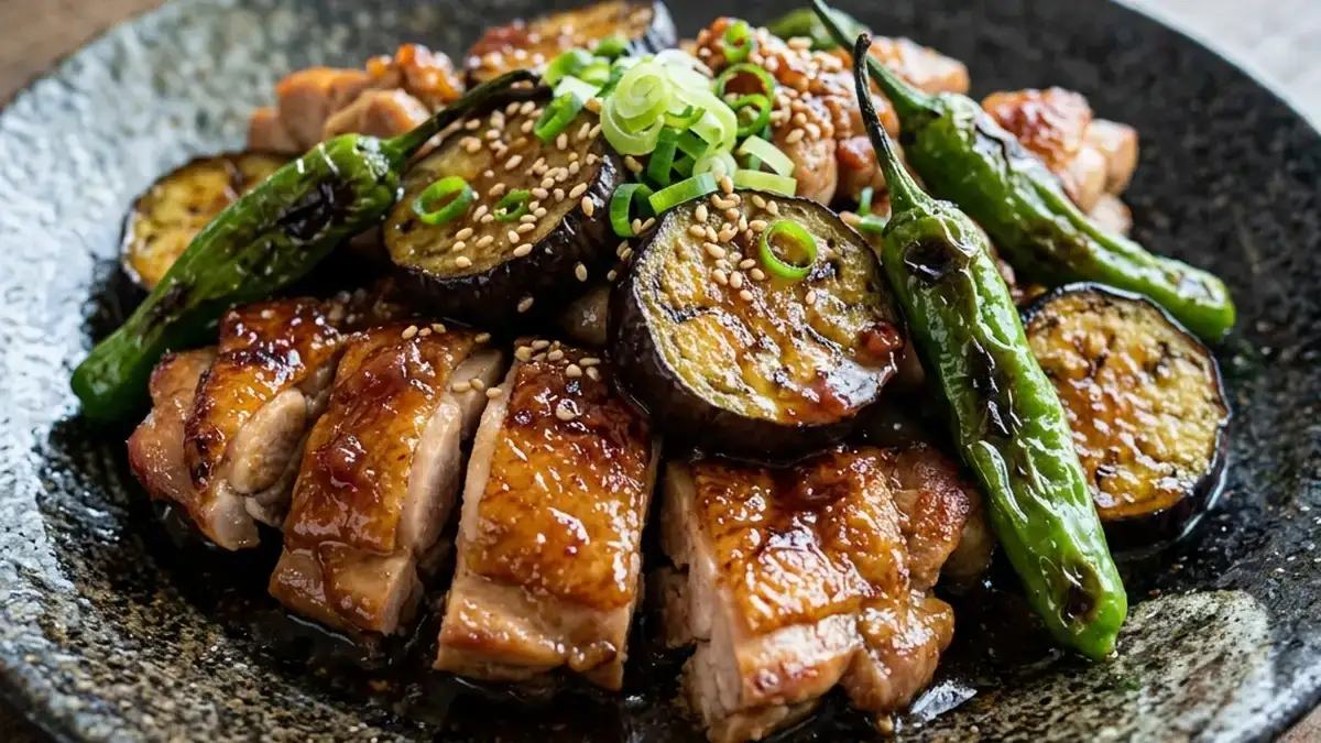 なすと鶏肉の梅照り焼き