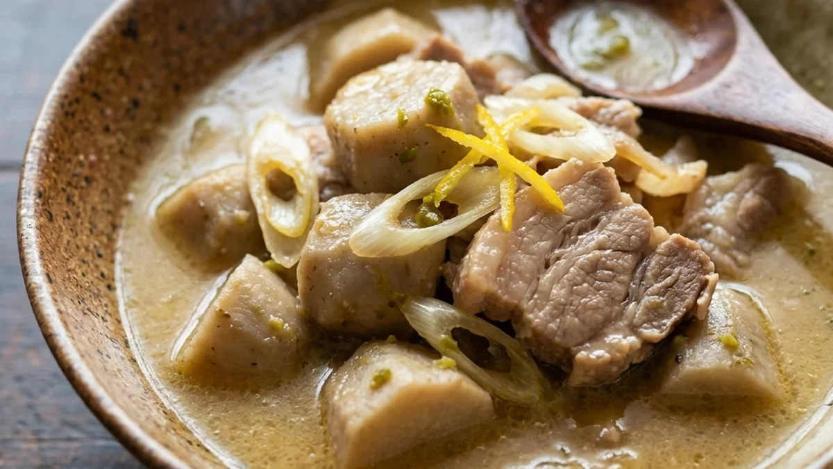 里芋と豚肉の柚子（ゆず）こしょう煮