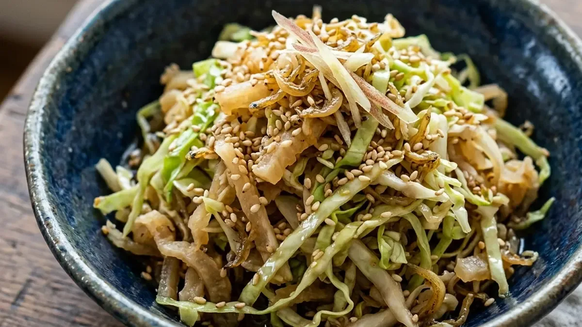 切り干し大根とキャベツのごま酢あえ