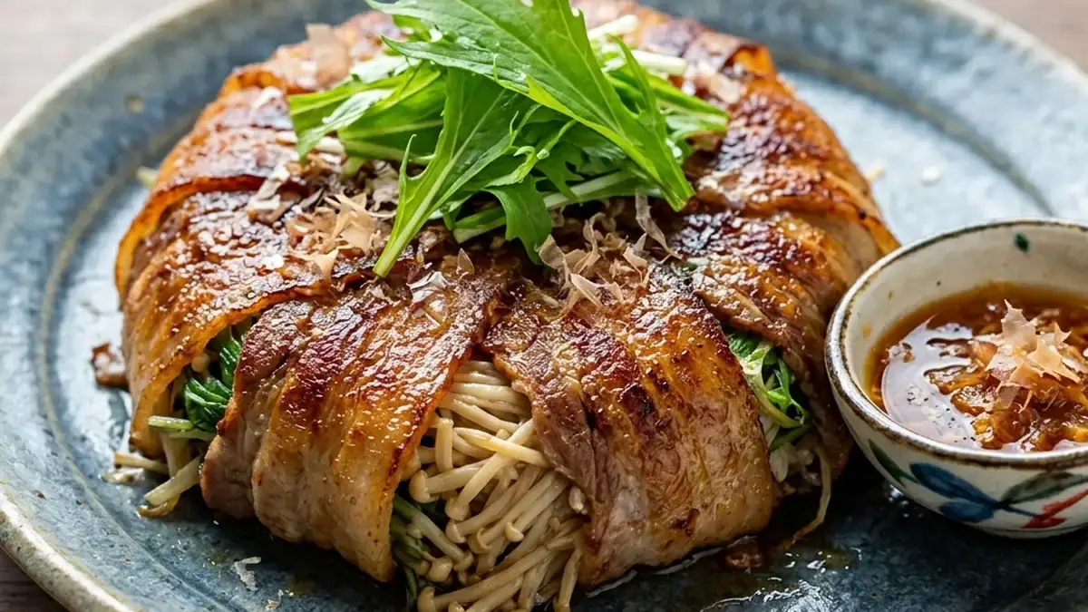 えのきと豚肉のフライパン蒸し