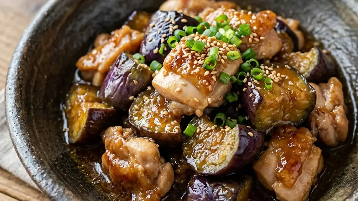 鶏なすの蒸しみそ炒め