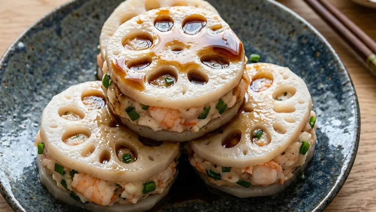 れんこんえびしんじょのレンジ蒸し