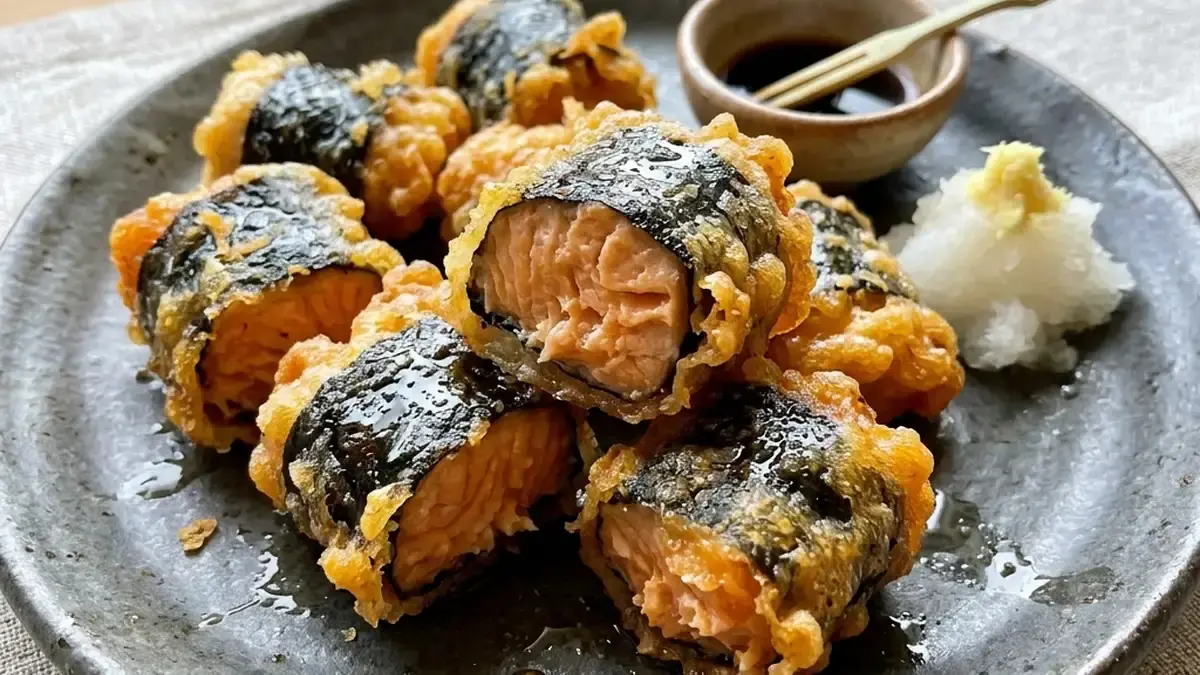 鮭の磯部巻き天ぷら