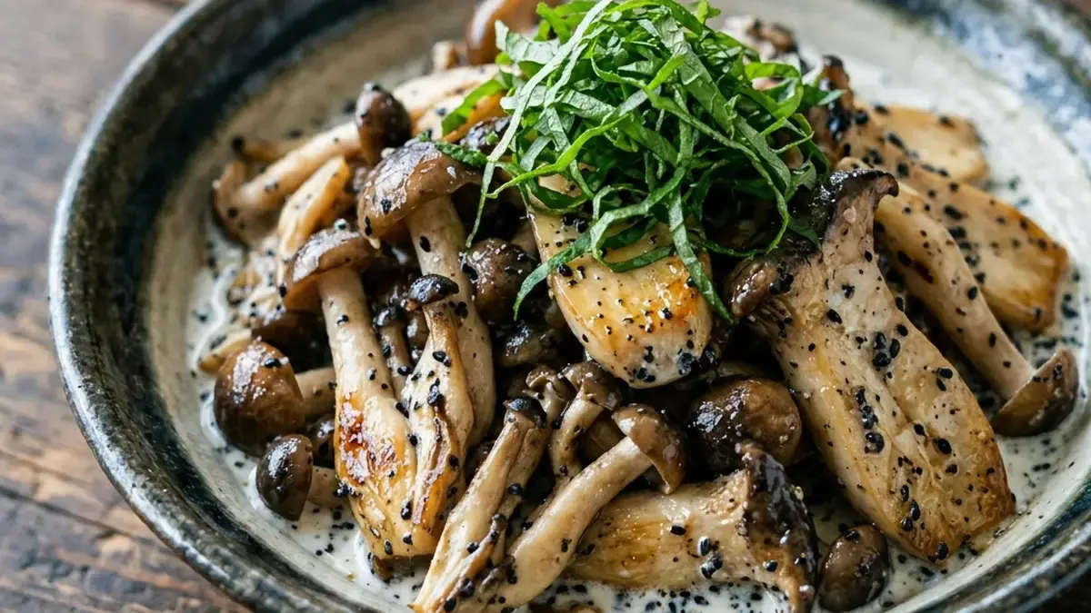 焼ききのこのごまヨーグルトあえ