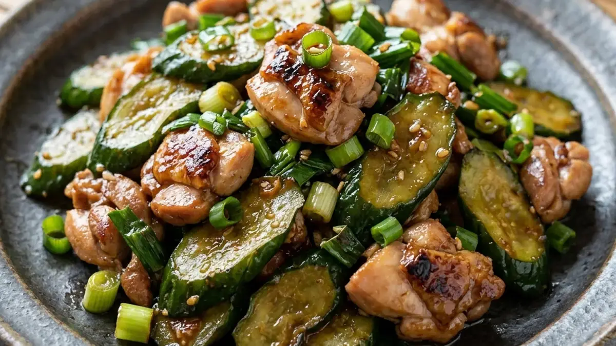 切り干しきゅうりと鶏肉のオイスター炒め