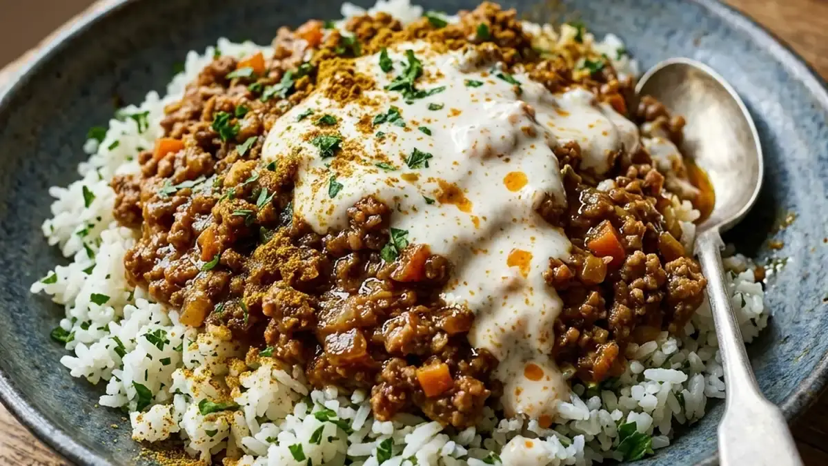 スパイシーヨーグルトソースのキーマカレー