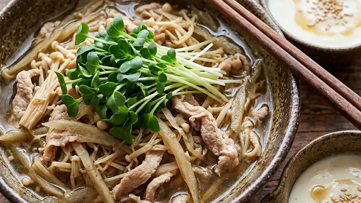 細切り根菜鍋　ヨーグルトたれ添え
