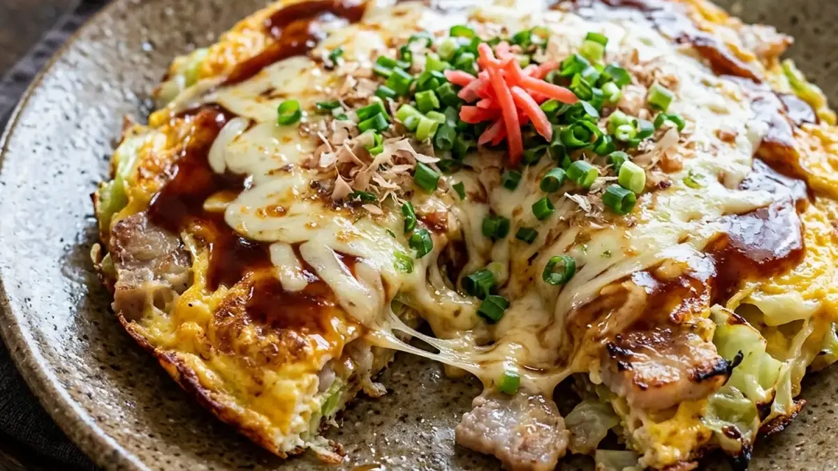 お好み焼き風チーズオムレツ