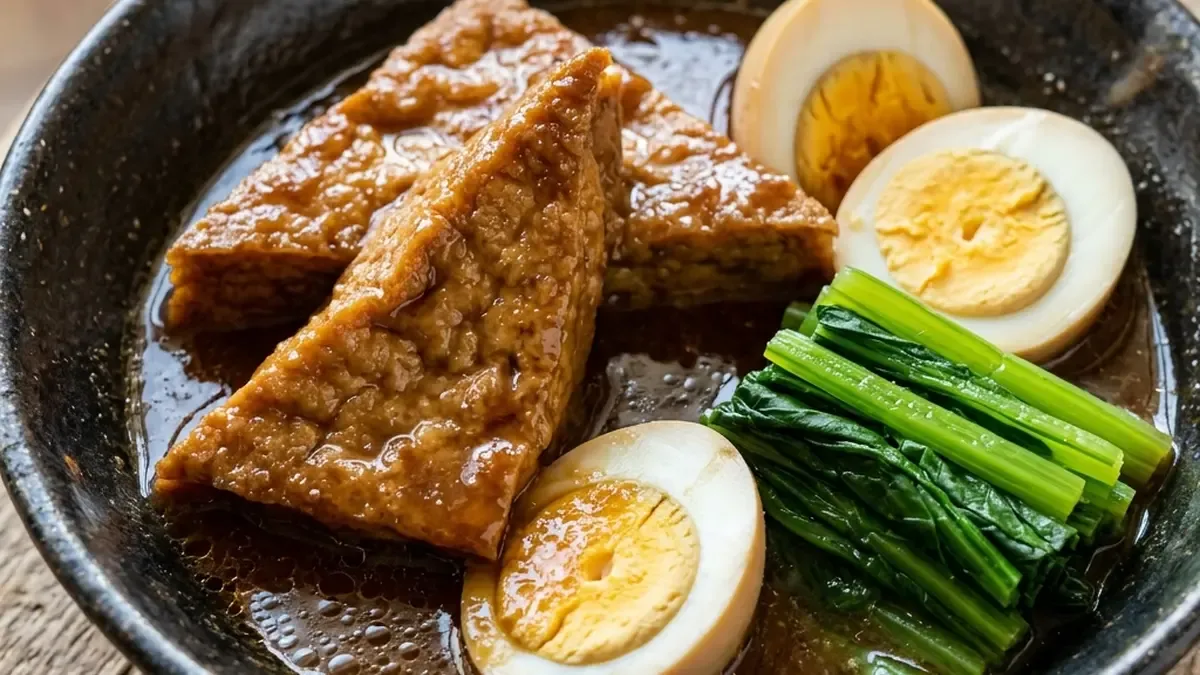 厚揚げとゆで卵のみそ煮