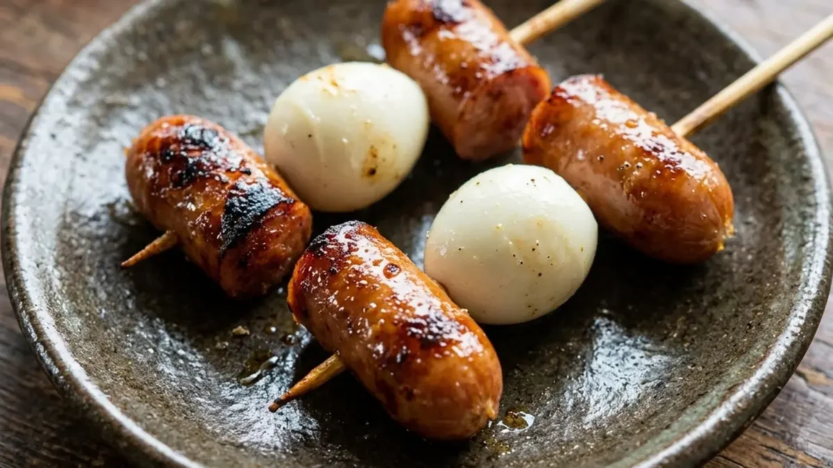 焼きソーセージうずら串
