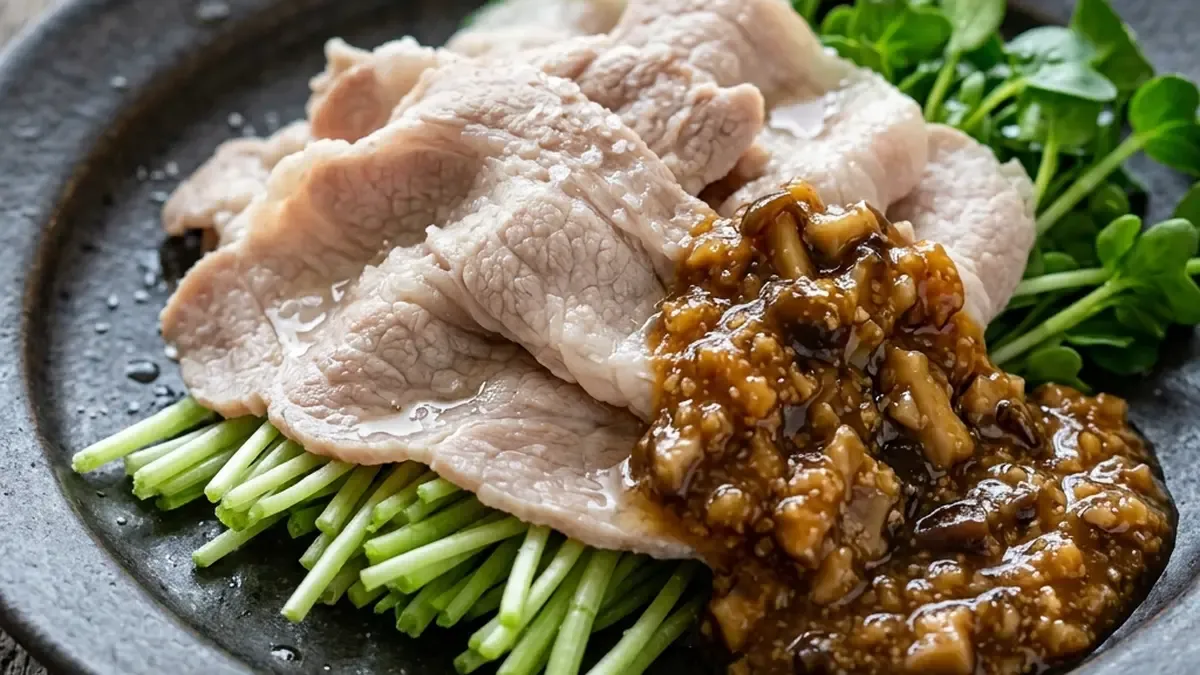 しゃぶしゃぶ肉のきのこ甘酒みそソース
