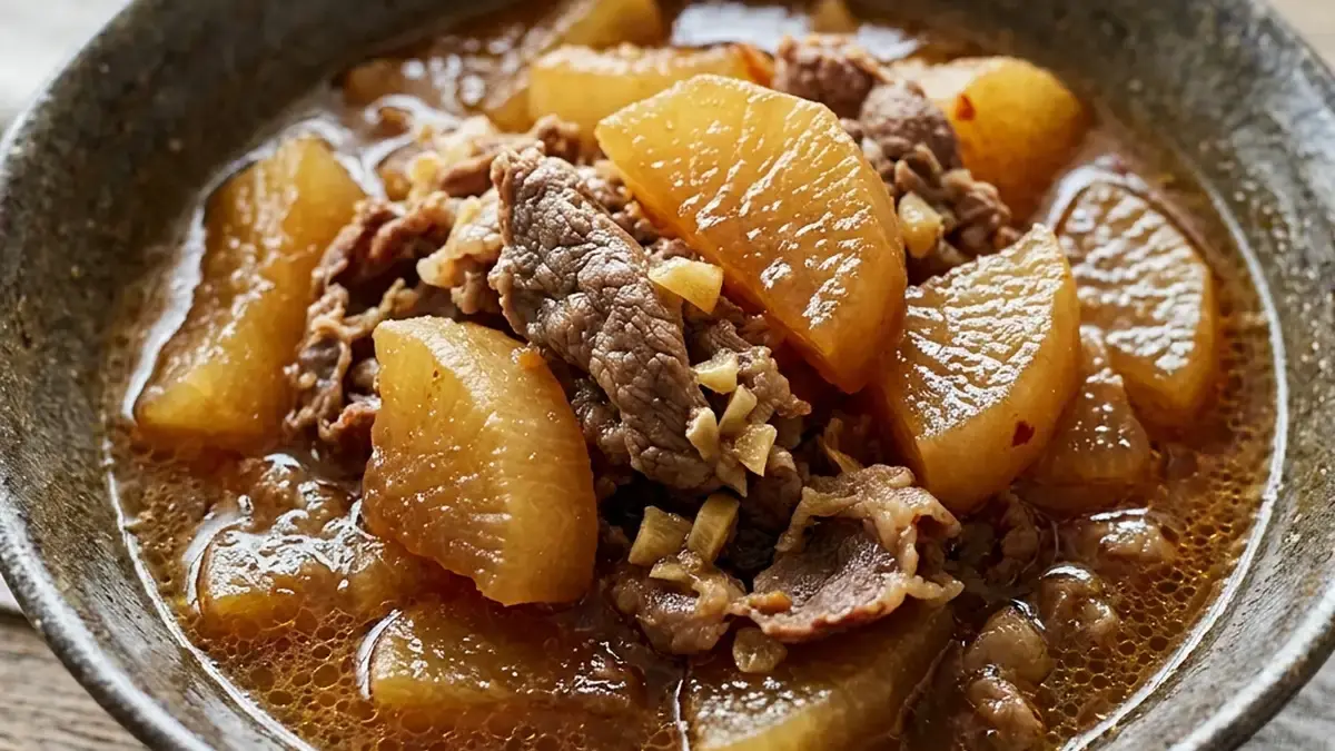 大根と牛肉のピリ辛煮