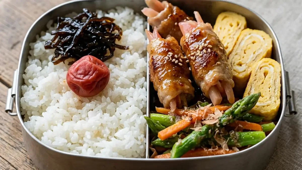 甘酢しょうがの肉巻き弁当