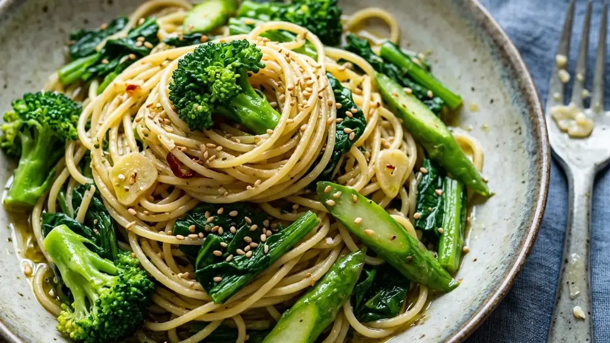緑の野菜　本格アーリオ・オーリオ スパゲッティ
