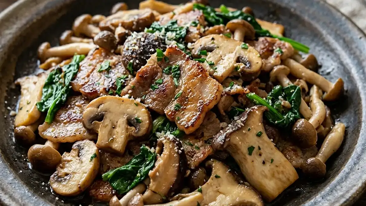 きのこと豚肉の炒め物