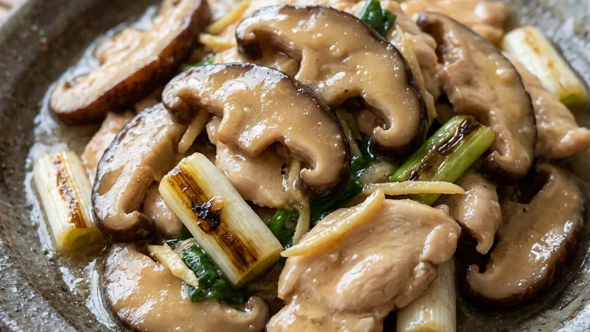 しいたけと鶏肉の塩炒め